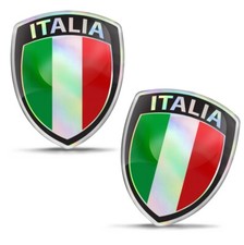 2 Adesivi Bandiera Italiana Italia 3D Resina Decalcomania Adesivo Auto Moto Casco Badge