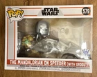 Funko Pop! Exclusive Star Wars Mandalorian on Speeder With Grogu #579