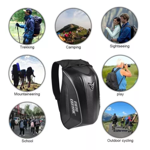 Motorcycle Backpack Travel Waterproof Hardshell Outdoor Sport Luggage Helmet Bag - Picture 7 of 15