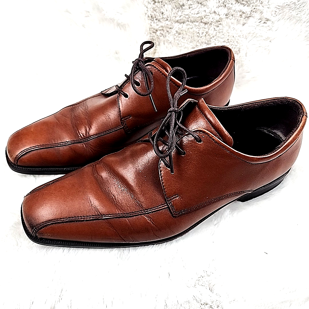 SAOLA Scarpe eleganti ECCO Edinburgh uomo taglia 45 EU pelle marrone punta quadrata stringate