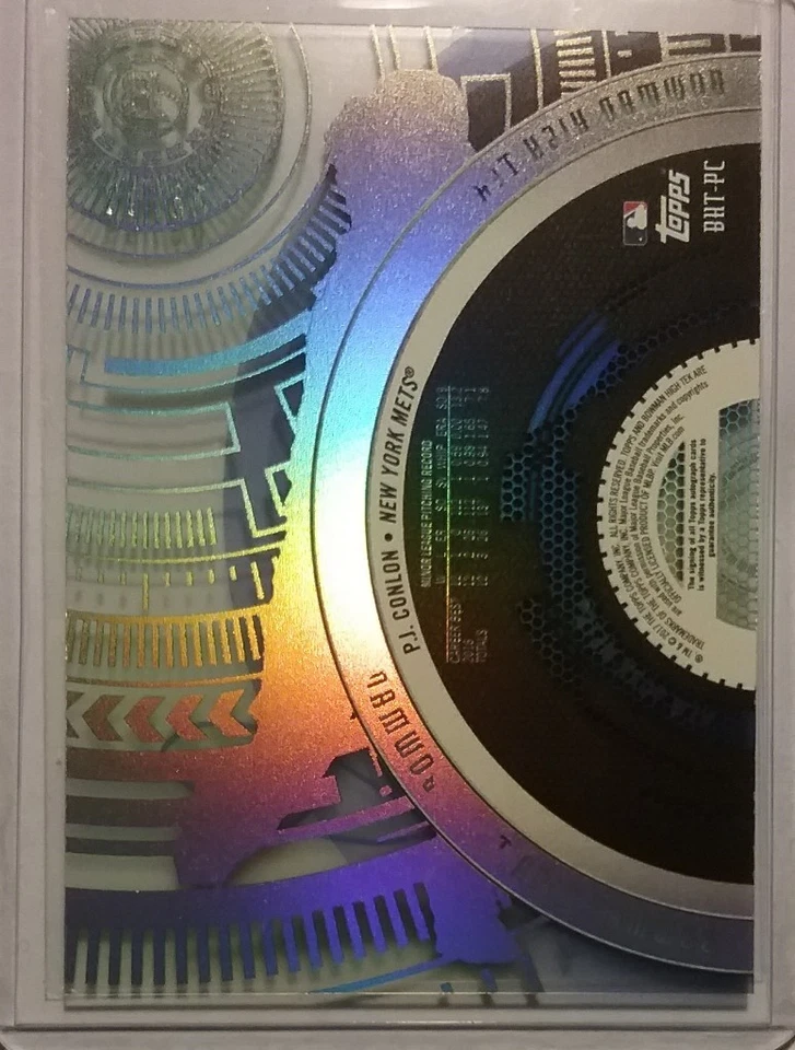 2017 Bowman High Tek P. J. CONLON Auto/Autograph Green Rainbow Diffractor /99 - Image 4 of 4