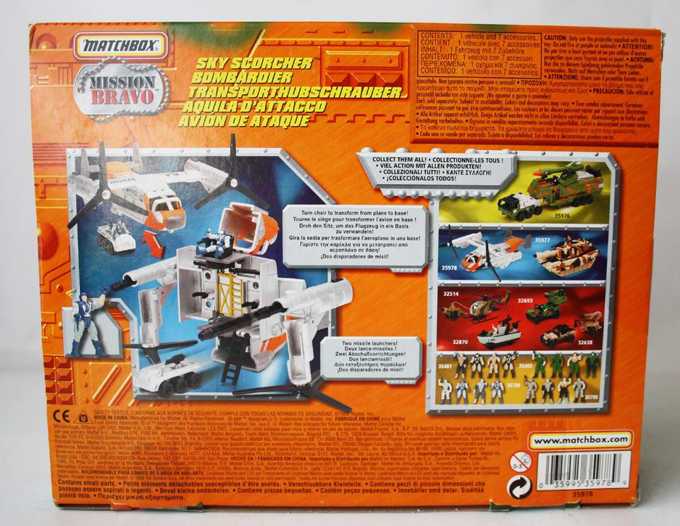 RARE 1998 MATCHBOX MISSION BRAVO SKY SCORCHER PLANE PLAYSET NEW SEALED ! - Image 3 of 4