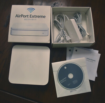 Apple AirPort Extreme Base Station 802.11n Wi-Fi, Clean, Working, In Box A1143
