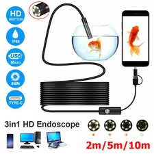 2-10M USB Endoskop Kamera 5.5mm LED Inspektion Wasserdicht PC Android Handy DE