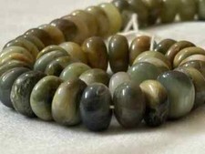 NATURAL CATS EYE RONDELLE 9-10MM SMOOTH GEMSTONE BEADS 10"INCH 1 STRANDS