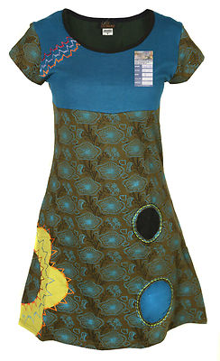 Handmade Cotton Hippie Natural Kathmandu Dress Boho Retro