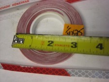 3M WHITE  RED Reflective Diagonal Stripe Conspicuity Tape 1/4" x 25' Custom