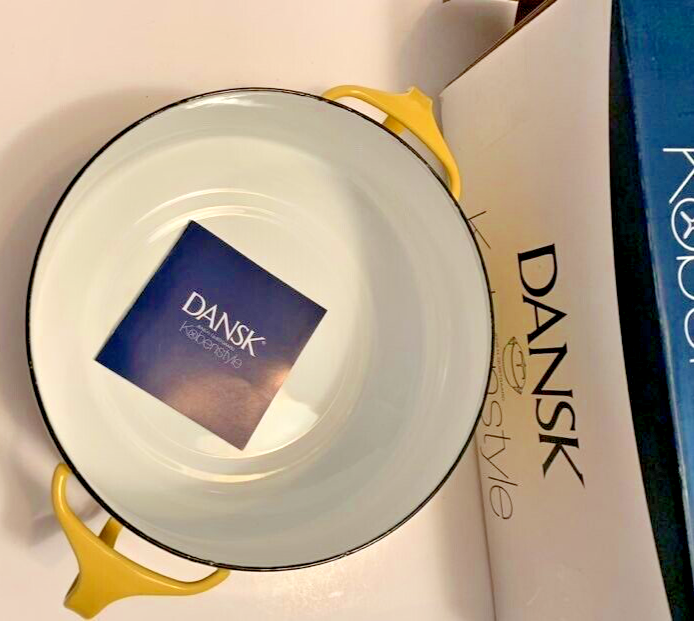 Dansk Kobenstyle Kasserolle 2 Qt - Gelbe Emaille Bräter Mit Deckel