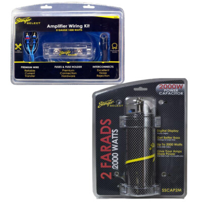 #ad Stinger 0 Gauge 1500 Watt Amp install Kit with 2Farad Car Audio Capacitor $107.99