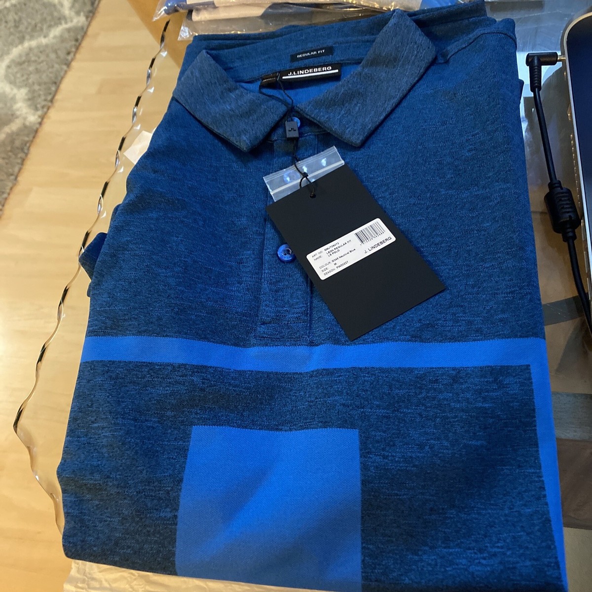 J Lindeberg Men's Leon Regular Fit Ls Polo GMJT06472 O346 Blue
