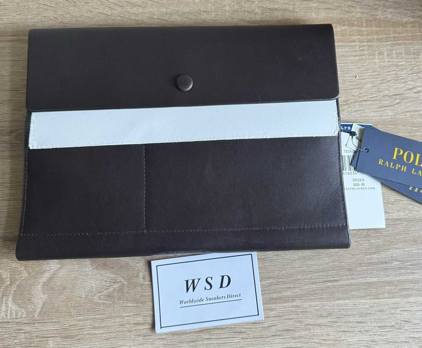 FUNDA TÉCNICA DE CUERO POLO RALPH LAUREN / PAPELERÍA, PRECIO DE VENTA RECOMENDADO £215, NUEVO