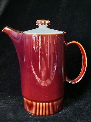 Elegante Retro Poole Kastanienbraun & Weiß Kaffeekanne (4 Tassen)