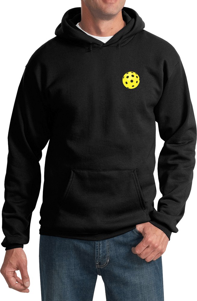 Yellow Pickleball Chest Print Pullover Hoodie