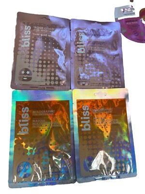 Bliss Rose Gold Foil Sheet Mask Soothes Hydrates Sensitive  2 And Foil Sheet 4 P