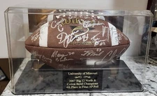 2007 Missouri Tigers Big 12 & Cotton Bowl Champions Team Signed Football in Case