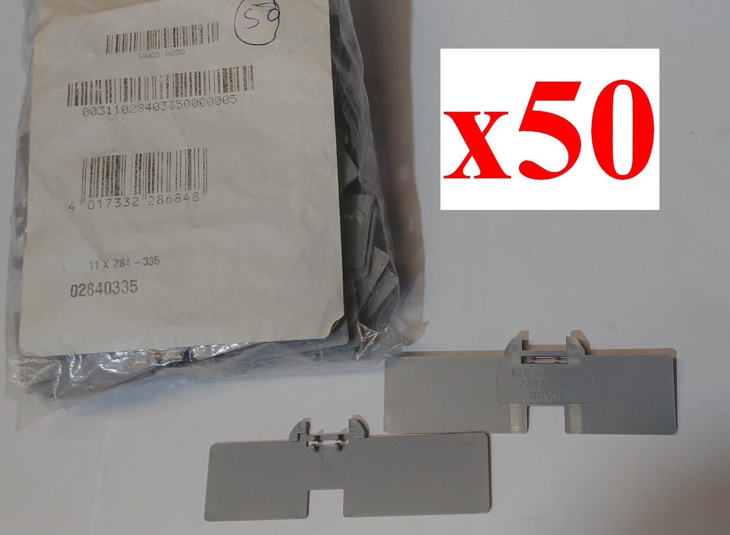 x50 NEW WAGO 284-335 Endplate, partition plate for terminal block