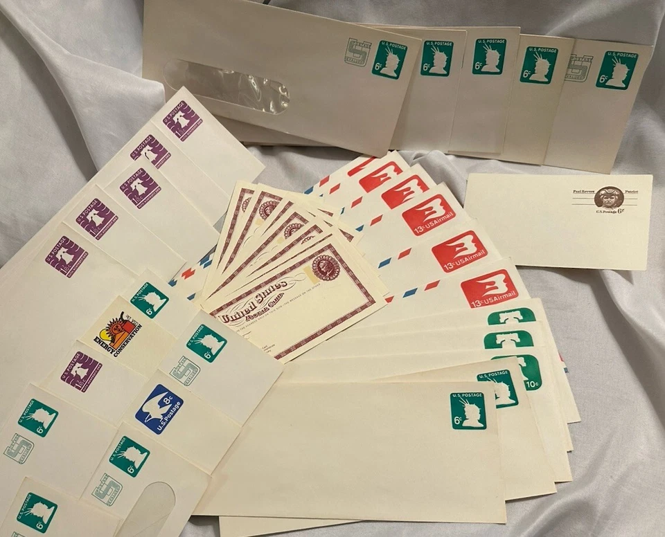 US Stamped Envelopes Postcard Stationary Lot, Air 1, 3, 6, 8 Cent VINTAGE - Image 2 of 4