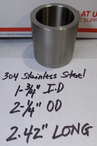 304 Edelstahl Rohr Distanzstück 1-3/4" Innendurchmesser x 2-1/4" Außendurchmesser x 2,42" lang, 2 Stück Posten