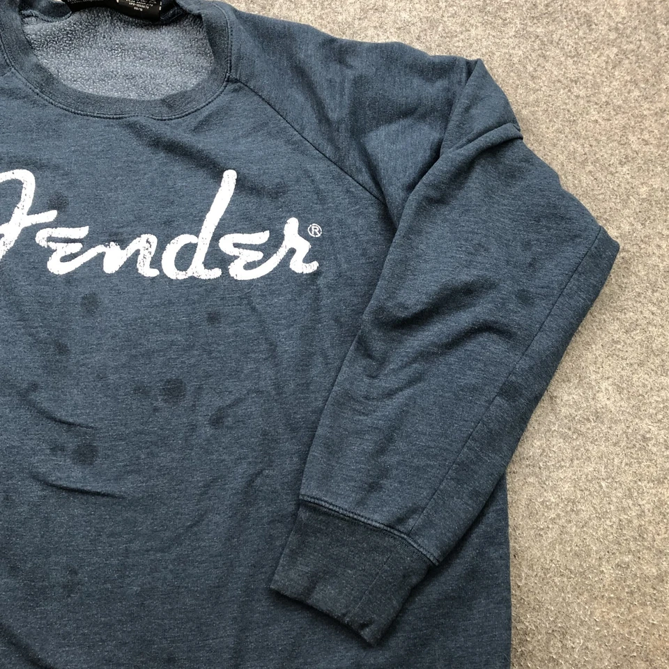 Sudadera Fender Para Hombre XL Azul Deletrear Manga Larga Cuello Redondo Pullover Foto 3 de 4
