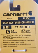 NEW Carhartt PH0341 Nylon Duck Training Dog Harness Sz Large 27"-36" chest