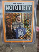 2025 Panini Mosaic - Notoriety Sam Darnold #9 Orange Fluorescent Mosaic Prizm