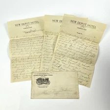 1919 Letter New Depot Hotel Nevada MO + Intl Harvester Envelope IH Titan Tractor