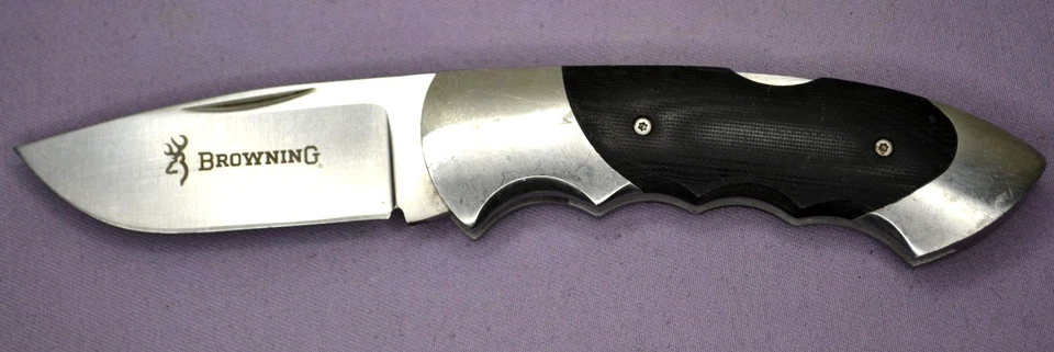 Browning Model 111D Sweden Steel Flat Blade Lock-back Black Handle Folding Knife - Image 3 of 4