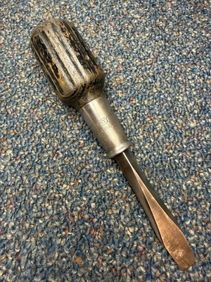 Vtg Stanley heavy-duty screwdriver, Hurwood-style, vg condition
