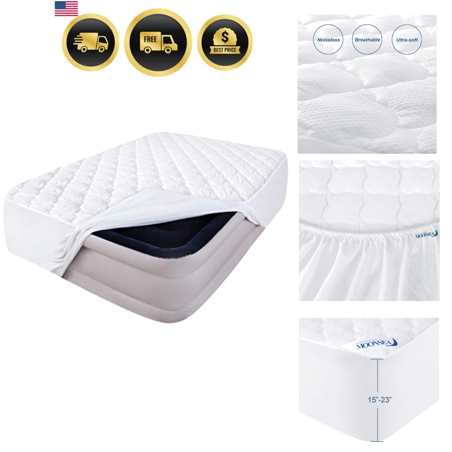 Twin Quilted Mattress Pad Pillow Top Cover