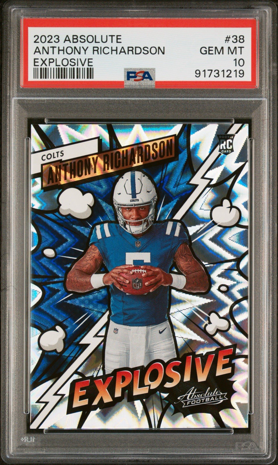 2023 Panini Absolute Explosive Anthony Richardson #38 Rookie Colts PSA 10