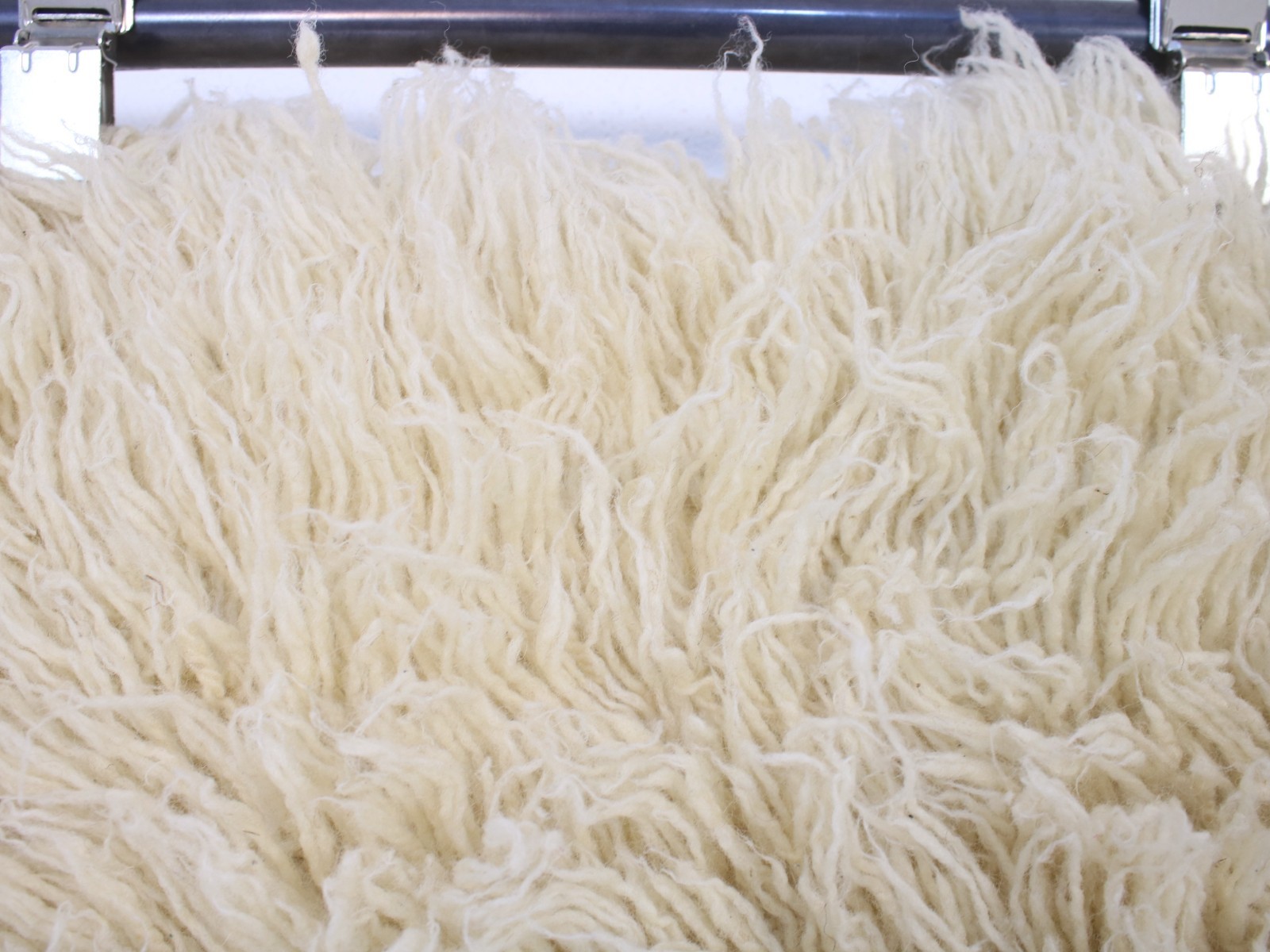 5x7 Turkish Handmade Shaggy Area Rug Beige Sheepskin 4.6x7.0 ft