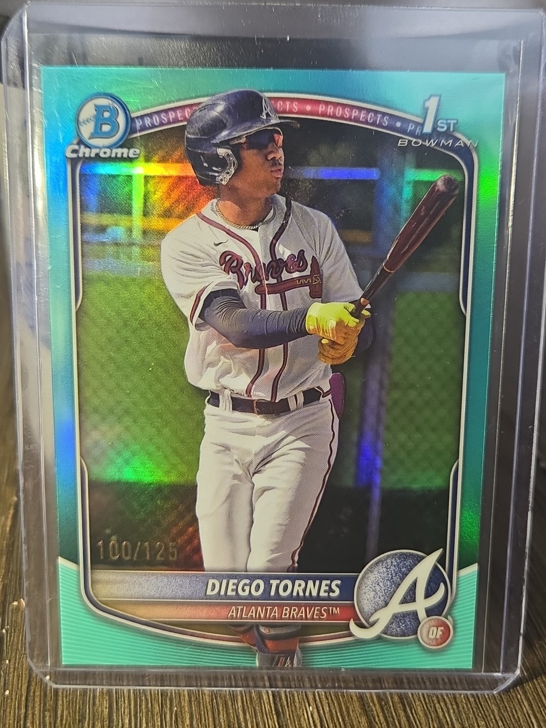 DIEGO TORNES 2025 Bowman Chrome Baseball 1st Aqua Refractor #/125 Atlanta Braves