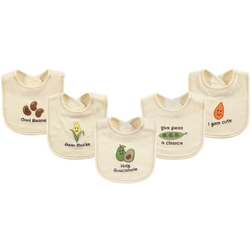 Unisex Baby Organic Cotton Bibs, Guacamole, Size
