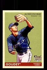 Signed Baseball Card Auto Alcides Escobar 2009 Upper Deck Goudey #105 Brewers