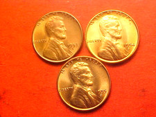 1953-s 1954-s 1955-s Bu Lincoln Wheat Penny Cents Uncirculated From Rolls