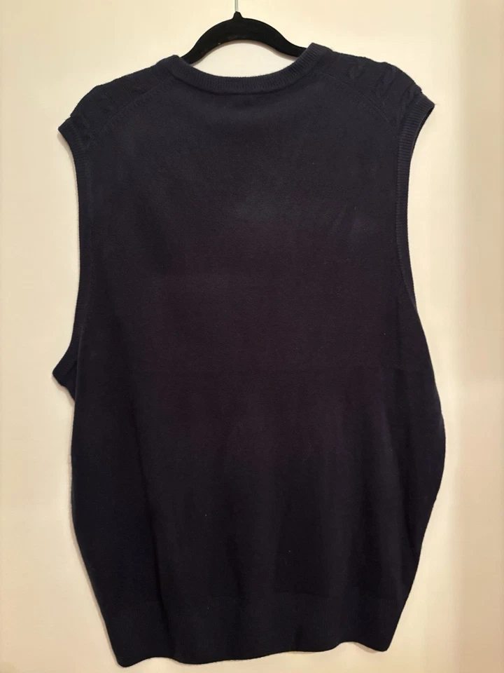 Chaleco Suéter Acrílico Azul Medianoche Dockers Para Hombre’s L Acogedor Comodidad Nuevo Con Etiquetas Foto 4 de 4