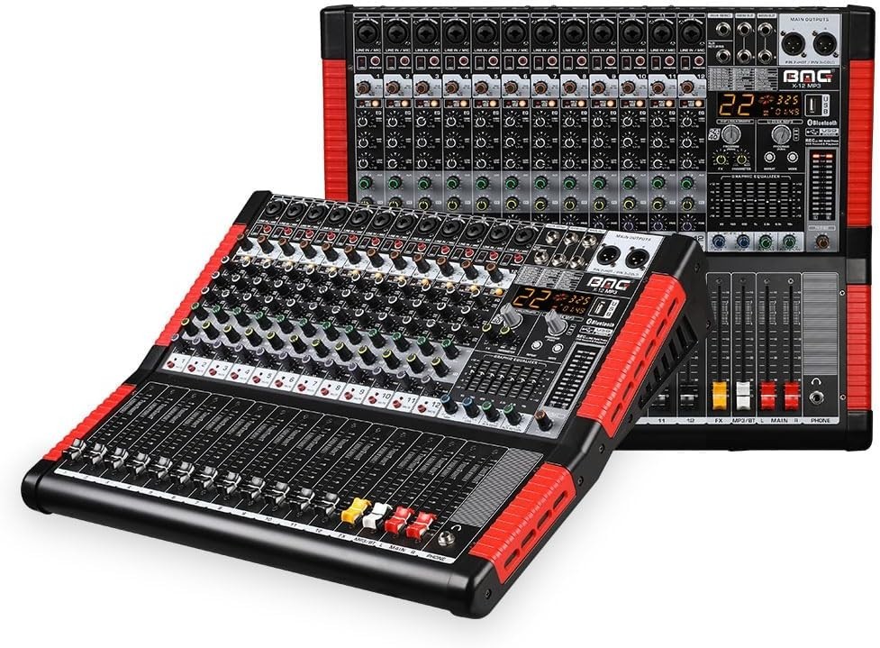BOMGE Professional Audio Mixer Sound Board Console Desk System Interface 12 Chan