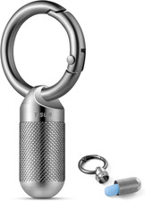 TISUR Titanium Keychain Pill Holder Small Metal Pill Case, Pill Organizer
