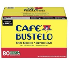 Caf Bustelo Coffee Espresso Style K-Cups, Dark Roast, 80 ct. New Coffee