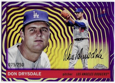 2025 Topps Chrome Platinum - Vibrations Refractor /250 Don Drysdale Dodgers #411