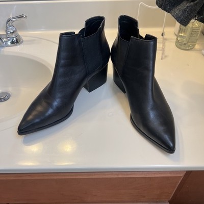 Y2K 90's Steven Steve Madden Macks Black Pointed Toe Leather Ankle Boots Size 10