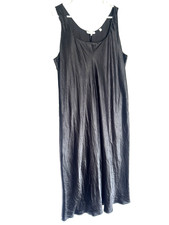 Vince Satin Square Neck Bias Cut Black Gown Maxi Slip Dress Women XXXL 3XL Plus 