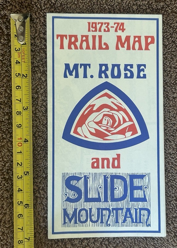 SCARCE VINTAGE MT ROSE AND SLIDE MOUNTAIN NV SKI SKIING TRAIL MAP