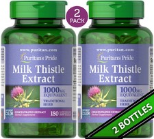 2 Pack Milk Thistle 4:1 Extract 1000 mg Silymarin 360 Softgels 2x180 Exp 7/27