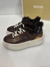 Michael Michael Kors Hayes Platform Metallic bronze Sneaker - Women's Size 7 New
