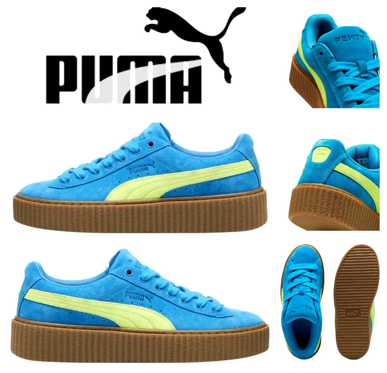 Puma Fenty Creeper x Rihanna Women's Size 8 Speed Blue Suede
