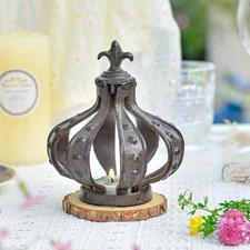 Sungmor Crown Sculpture, Cast Iron Royal Crown Centerpiece Art Home Decor Statue