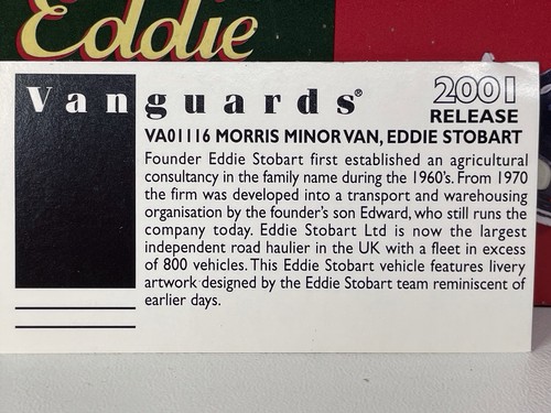 Lledo Vanguards VA 01116 Diecast Morris Minor Van Eddie Stobart Ltd 1:43 - Picture 15 of 17
