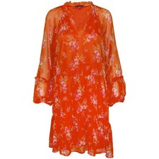 Vince Camuto Women's Lightweight Three Tier Mini Dress Orange, Small