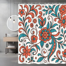 Boho Floral Shower Curtain for Colorful Bathroom Decor